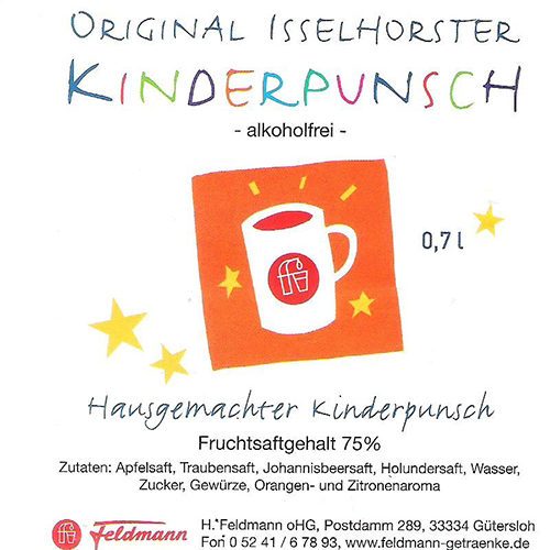 Kinderpunsch <p><small><FONT COLOR="#000000"> Feldmann Getränke </FONT></small> </p>