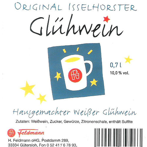 Weißer Winzer-Glühwein <p><small><FONT COLOR="#000000"> Feldmann Getränke </FONT></small> </p>