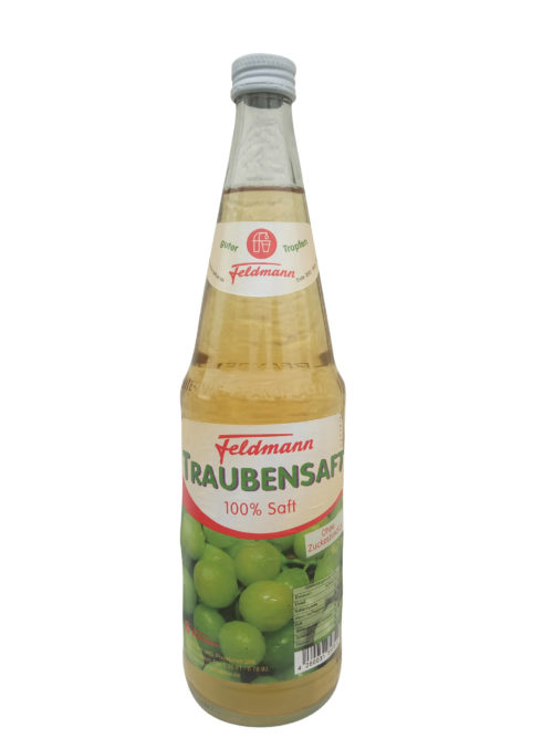 Traubensaft weiß <p><small><FONT COLOR="#000000"> Feldmann Getränke </FONT></small> </p>